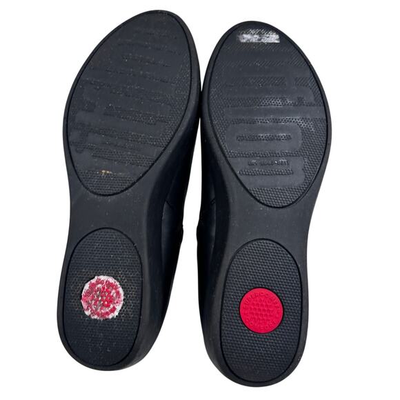 FitFlop Sumi Black Leather Classic Chic Comfort Ankle Booties Women's Size 11 - Picture 9 of 9